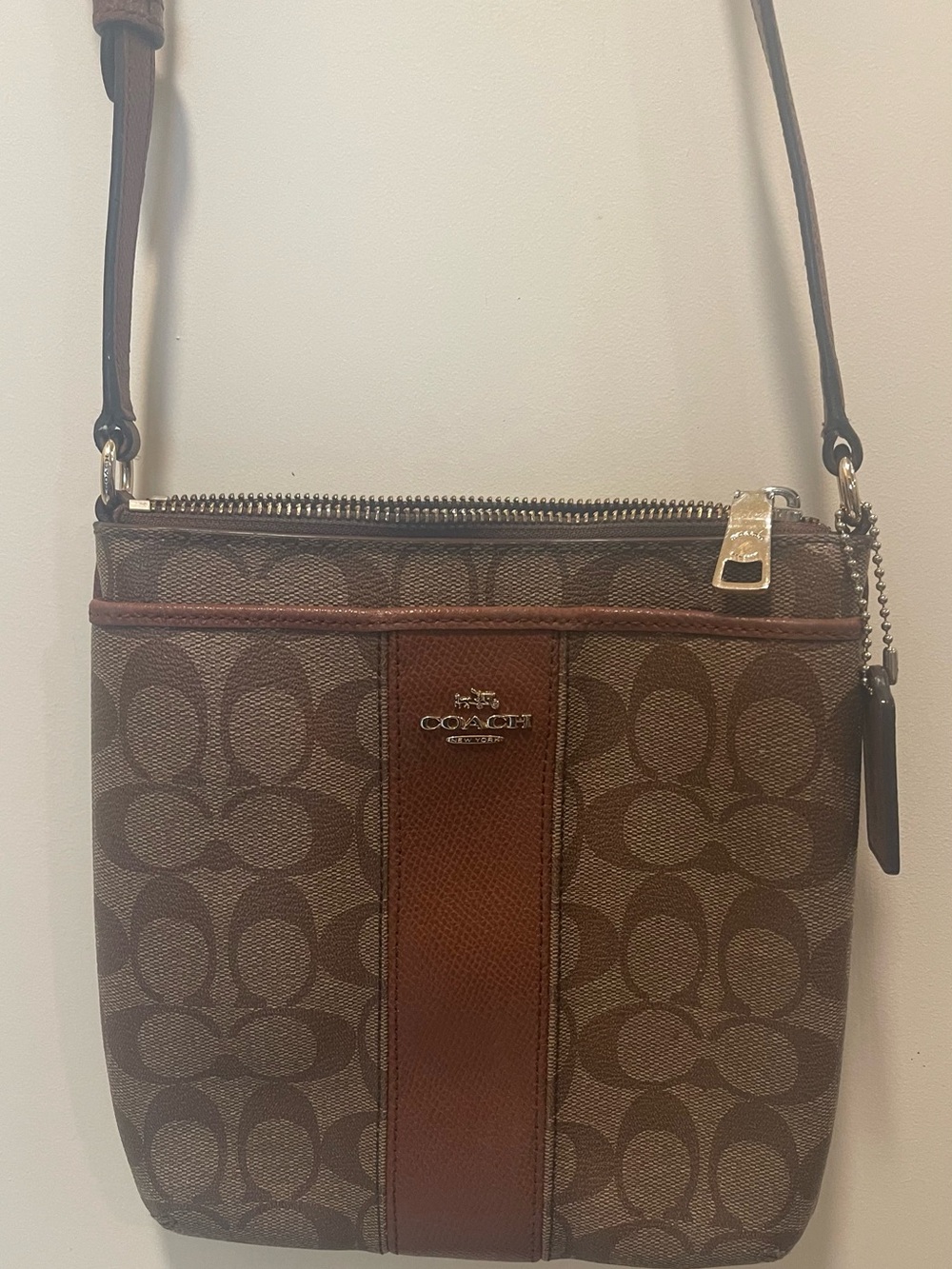 COACH Brown Signature Crossbody Bag